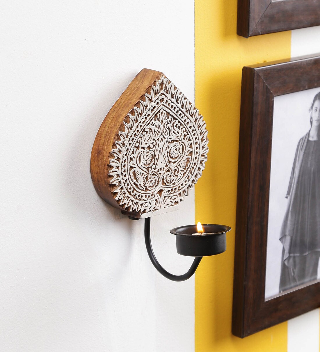 Buy Brown Wood Wall Tea Light Holder by Dream Arts Online Wall Tea