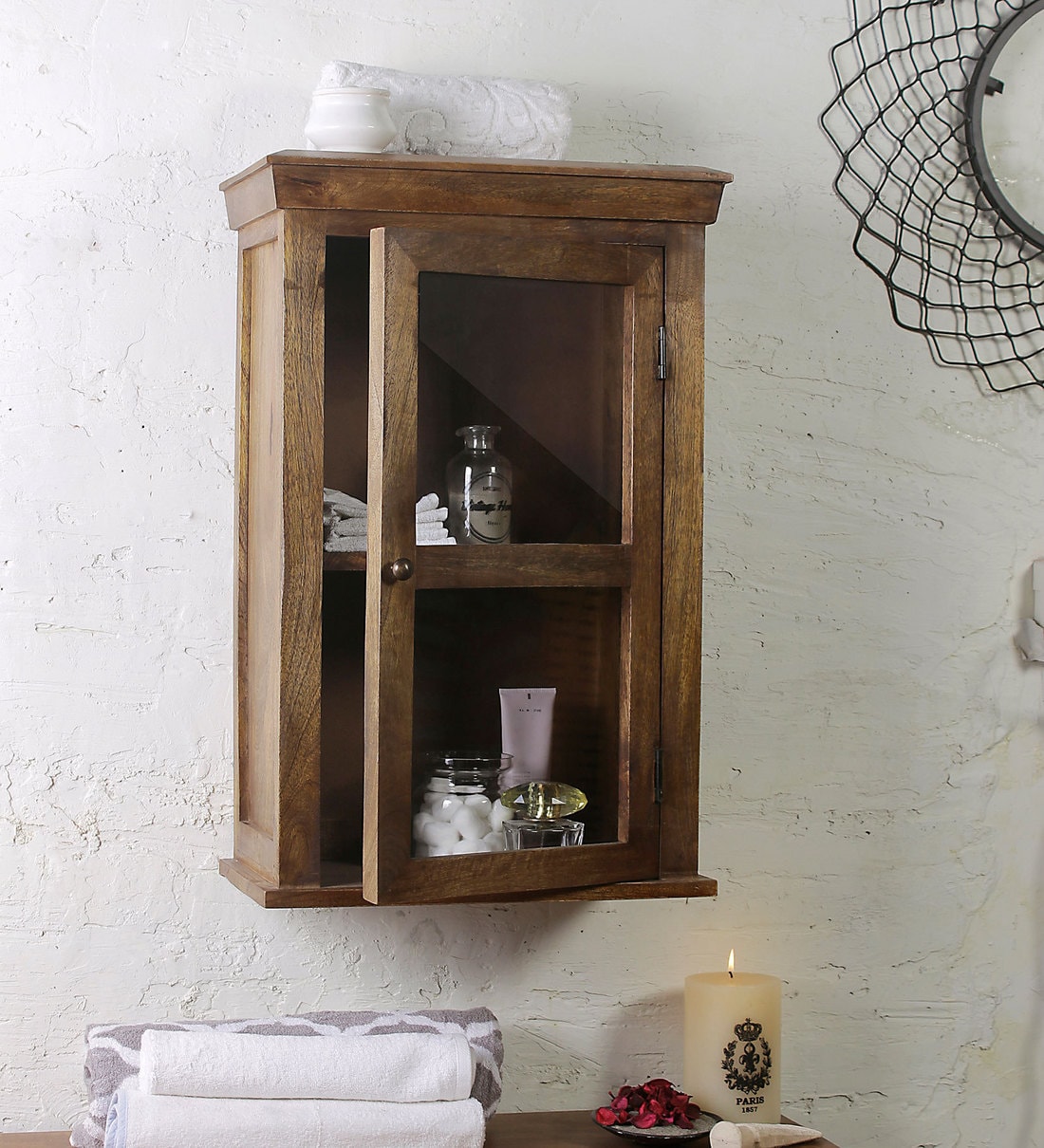 Buy Mango Wood Bathroom in Teak finish by Fabuliv Online