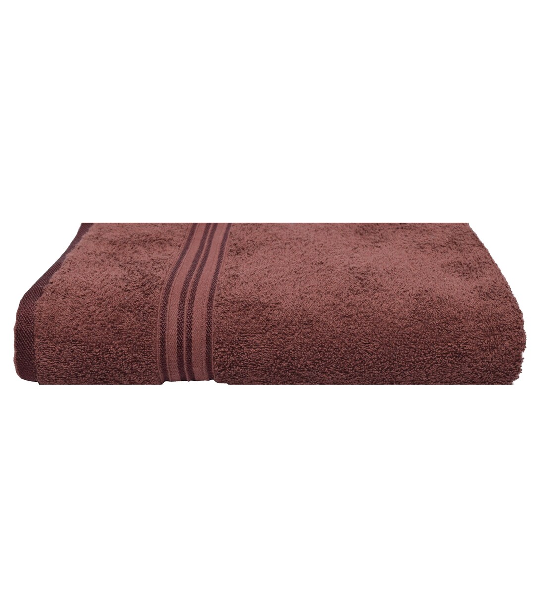 Buy Brown Solid 500 GSM Cotton Bath Towel by Rangoli Online Solid