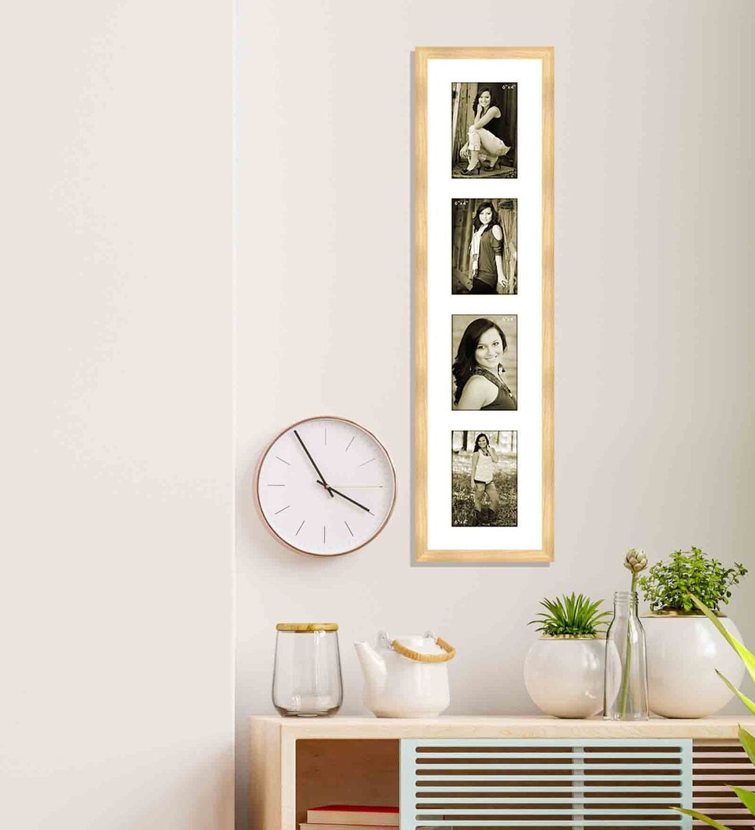 Buy Brown Synthetic Wood Pocket Set Of 4 Collage Photo Frames Online Collage Photo Frames