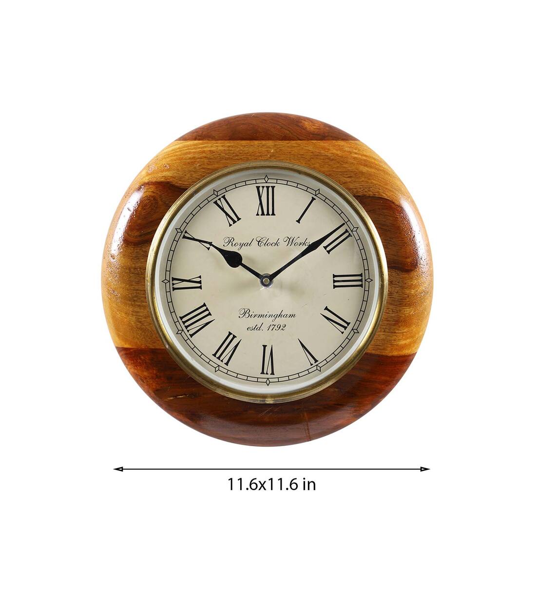 Buy Brown Wood & MDF Wall Clocks by Aapno Rajasthan Online Modern
