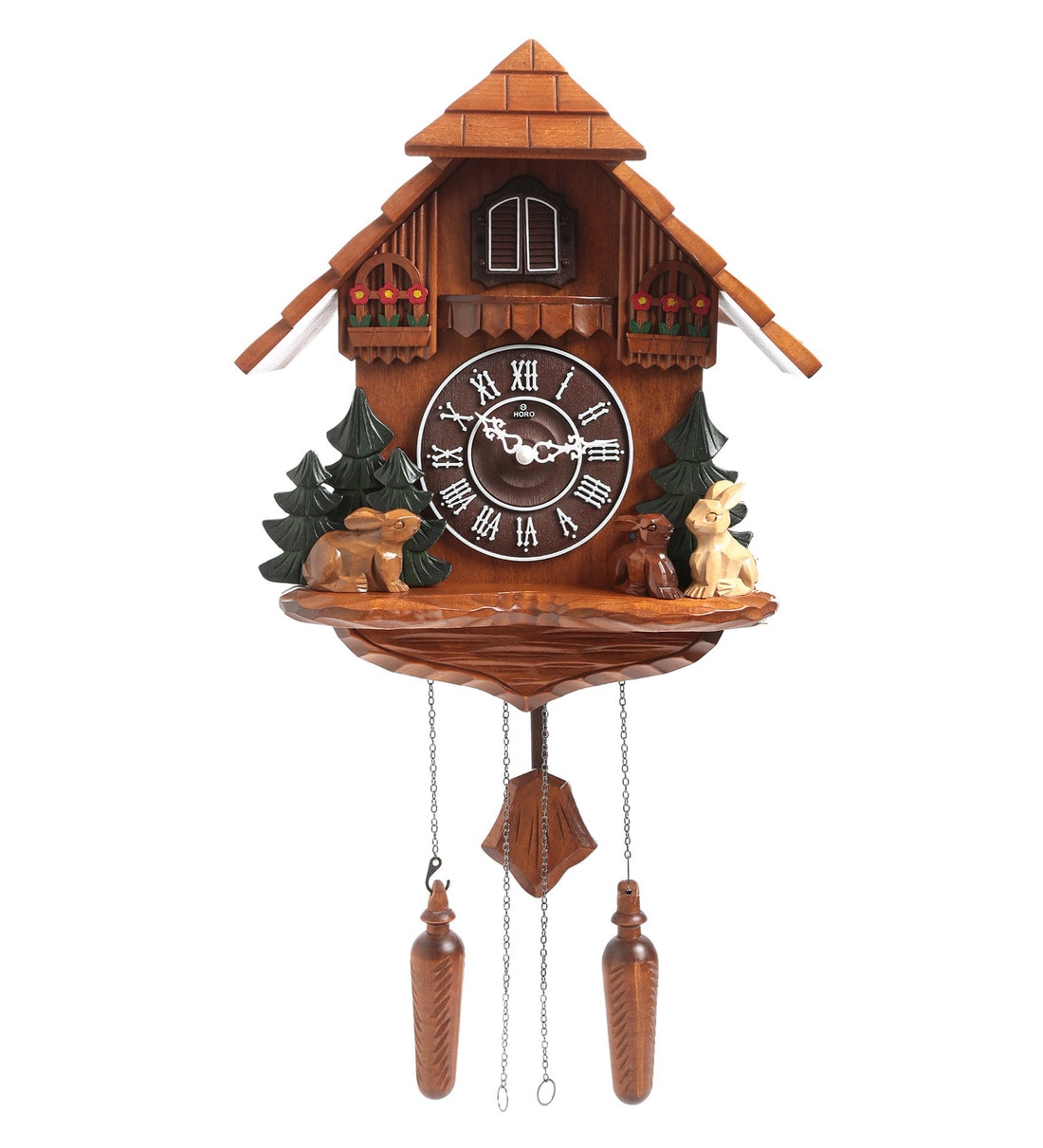 Buy Brown Solid Wood Analog Cuckoo Clock by Horo Online Cuckoo Clocks