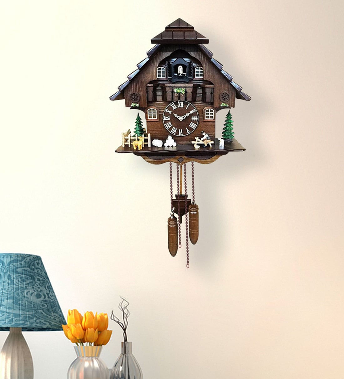Buy Brown Solid Wood Analog Cuckoo Clock by Kairos Online Cuckoo
