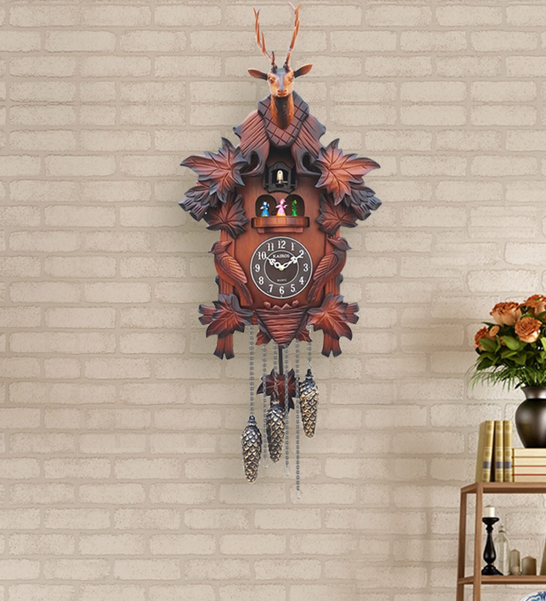 Buy Brown Solid Wood Analog Cuckoo Clock by Kairos Online Cuckoo