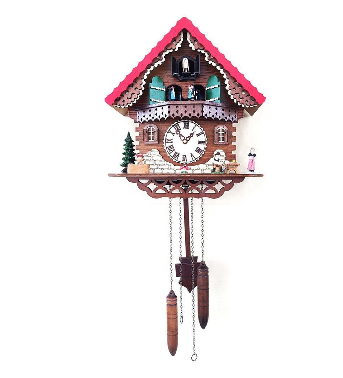 Buy Brown Solid Wood Analog Cuckoo Clock by Kairos Online Cuckoo