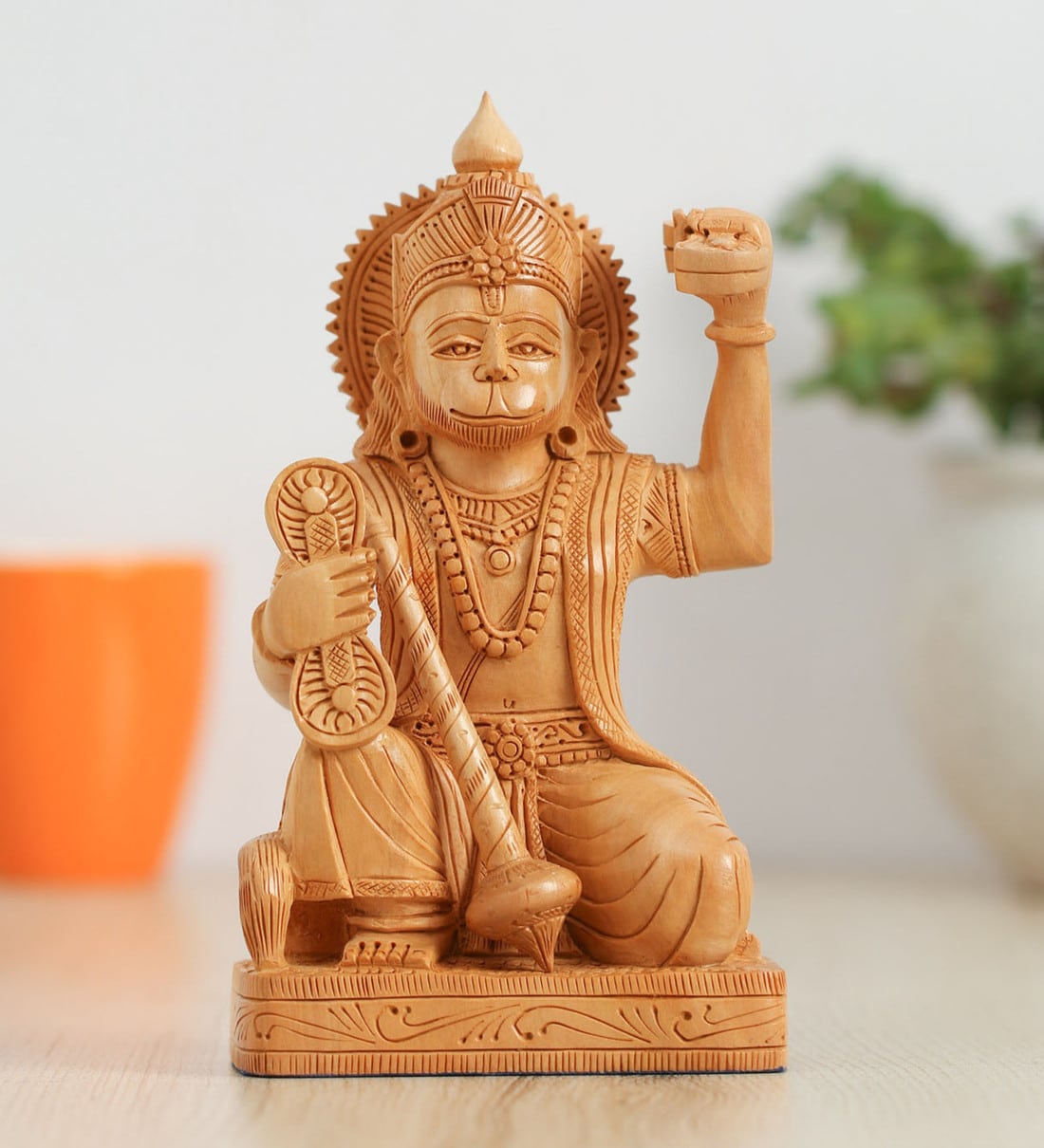 Buy Brown Wood Hanuman Idol by Shoppers Point Online - Hanuman ...