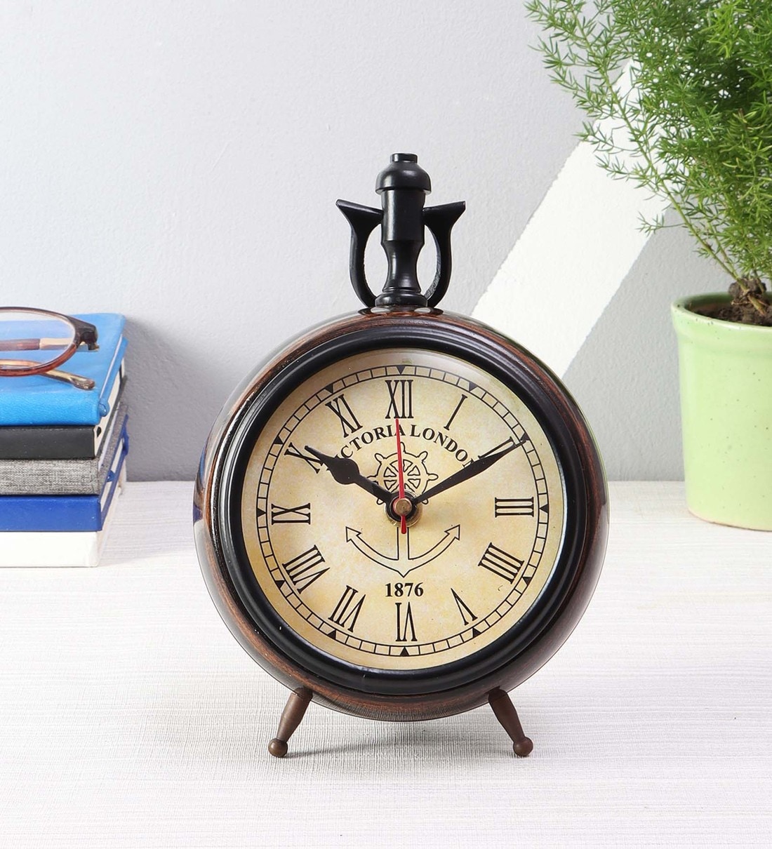 Buy Victorian Brown Wooden Table Clock at 22 OFF by Exim Decor Pepperfry