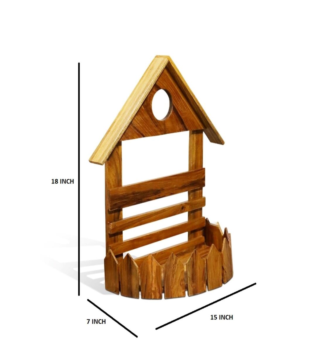 Buy Brown Wooden Wall Mounted Planter Stand By Teakwoodkraft Online