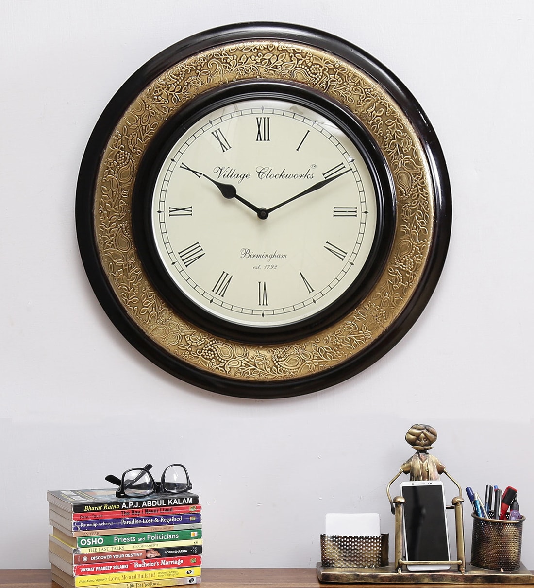 Buy Brown Wooden Analog Vintage Wall Clock By B K Exports Online