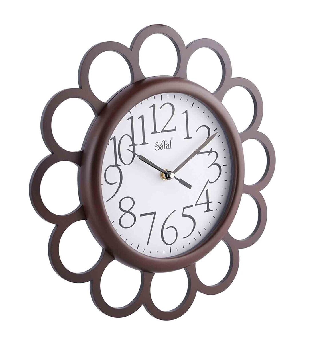 Buy Brown Wooden Silent Sweep Mechanism Wall Clock By Safal Quartz