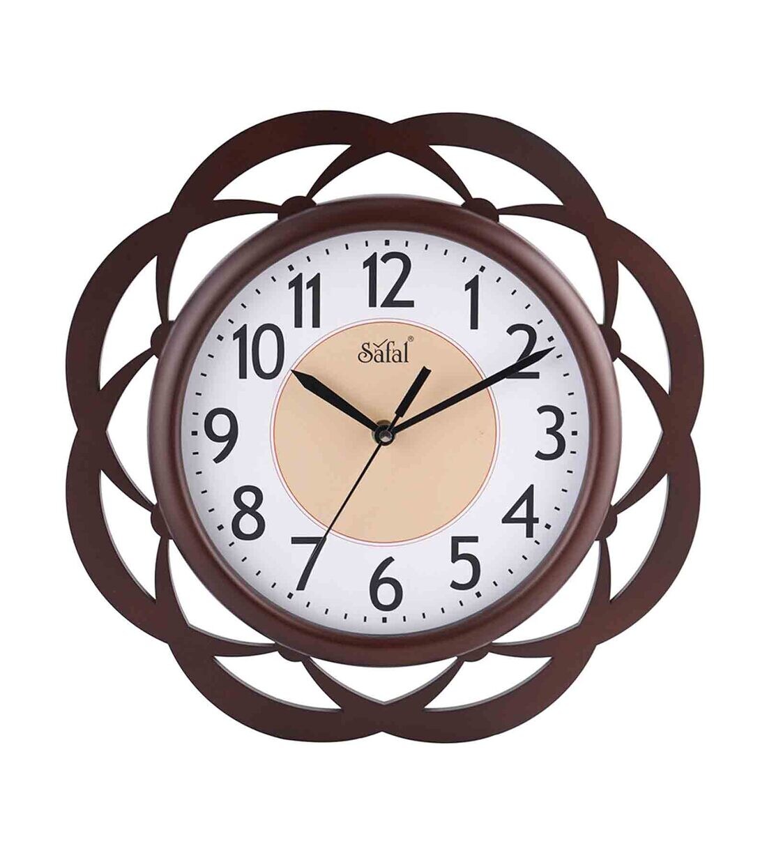 Buy Brown Wooden Silent Sweep Mechanism Wall Clock By Safal Quartz