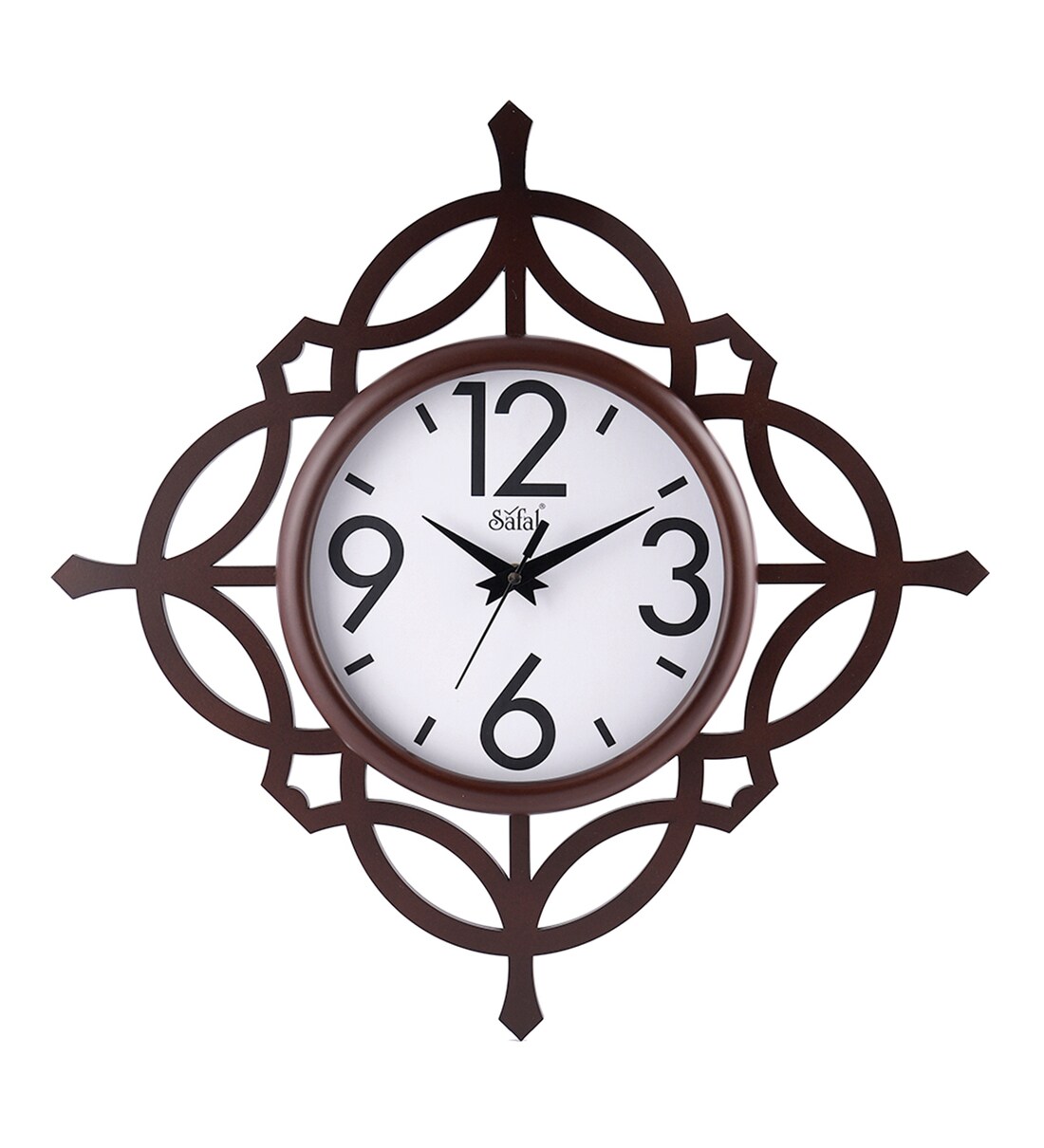 Buy Brown Wooden Silent Sweep Mechanism Wall Clock By Safal Quartz