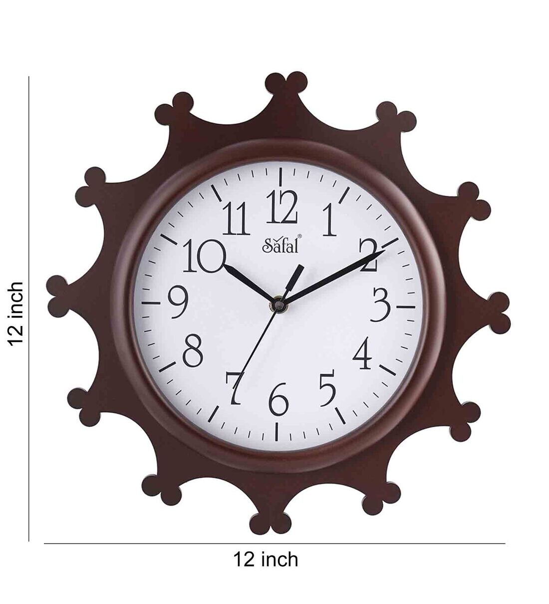 Buy Brown Wooden Silent Sweep Mechanism Wall Clock By Safal Quartz
