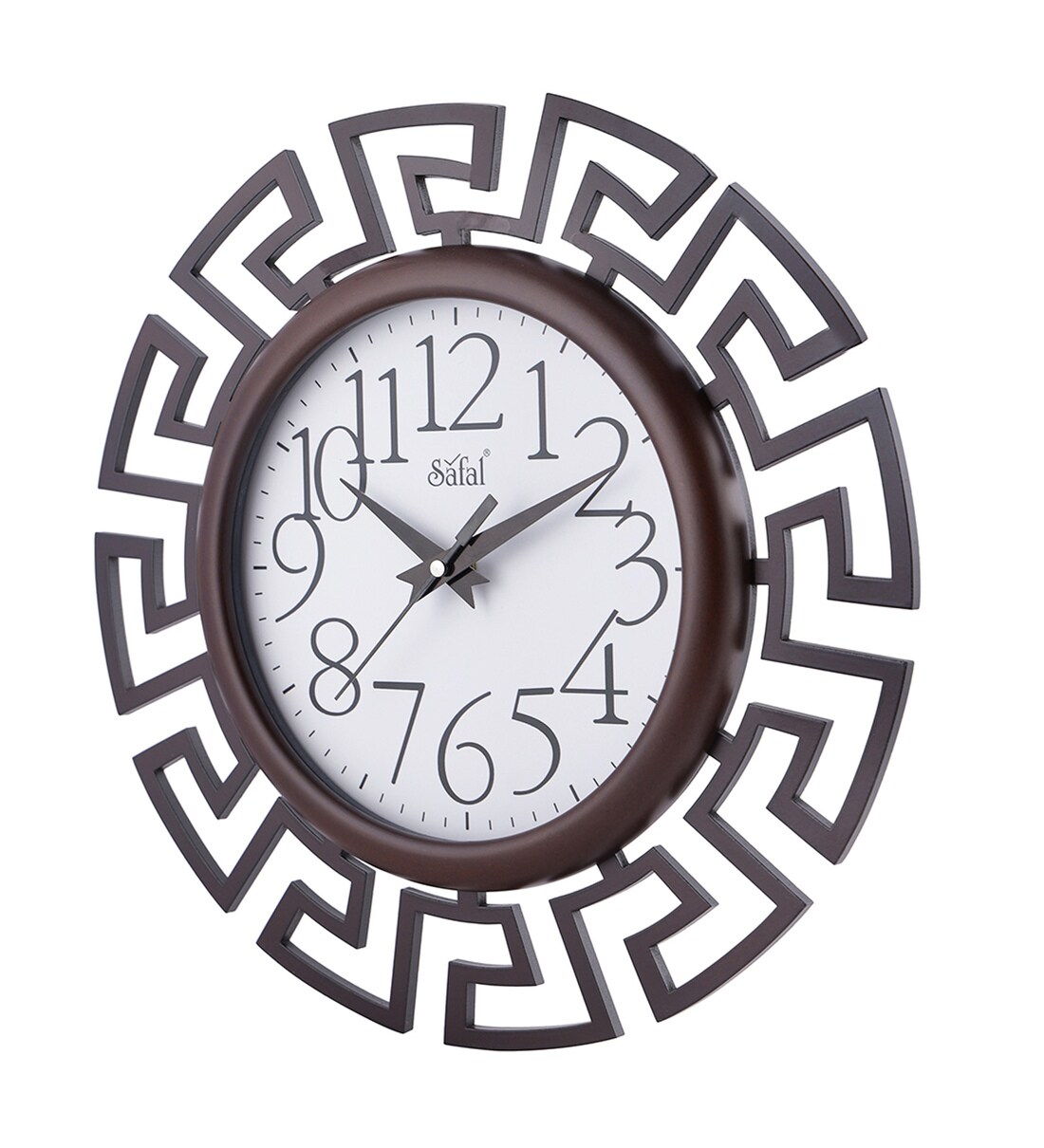 Buy Brown Wooden Silent Sweep Mechanism Wall Clock By Safal Quartz