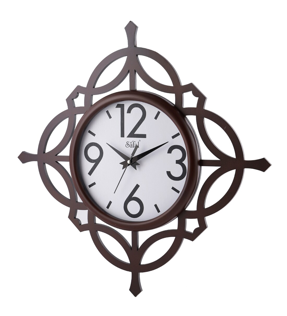 Buy Brown Wooden Silent Sweep Mechanism Wall Clock By Safal Quartz Online Modern Wall Clocks