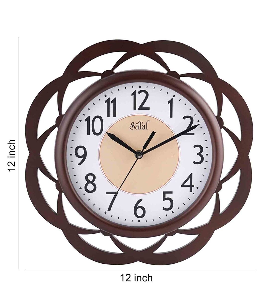 Buy Brown Wooden Silent Sweep Mechanism Wall Clock By Safal Quartz
