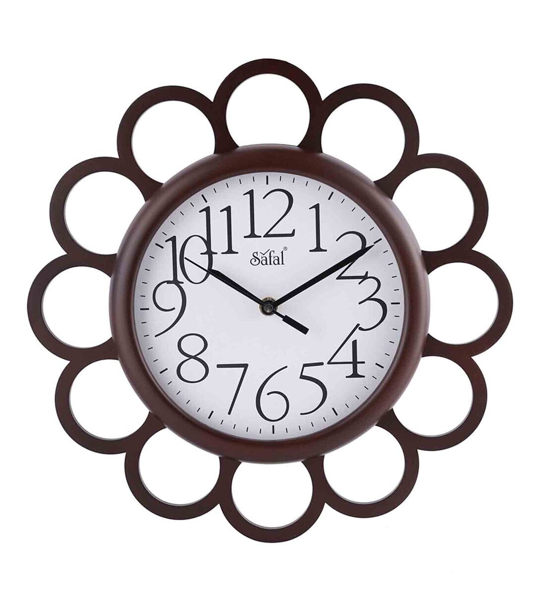 Buy Brown Wooden Silent Sweep Mechanism Wall Clock By Safal Quartz