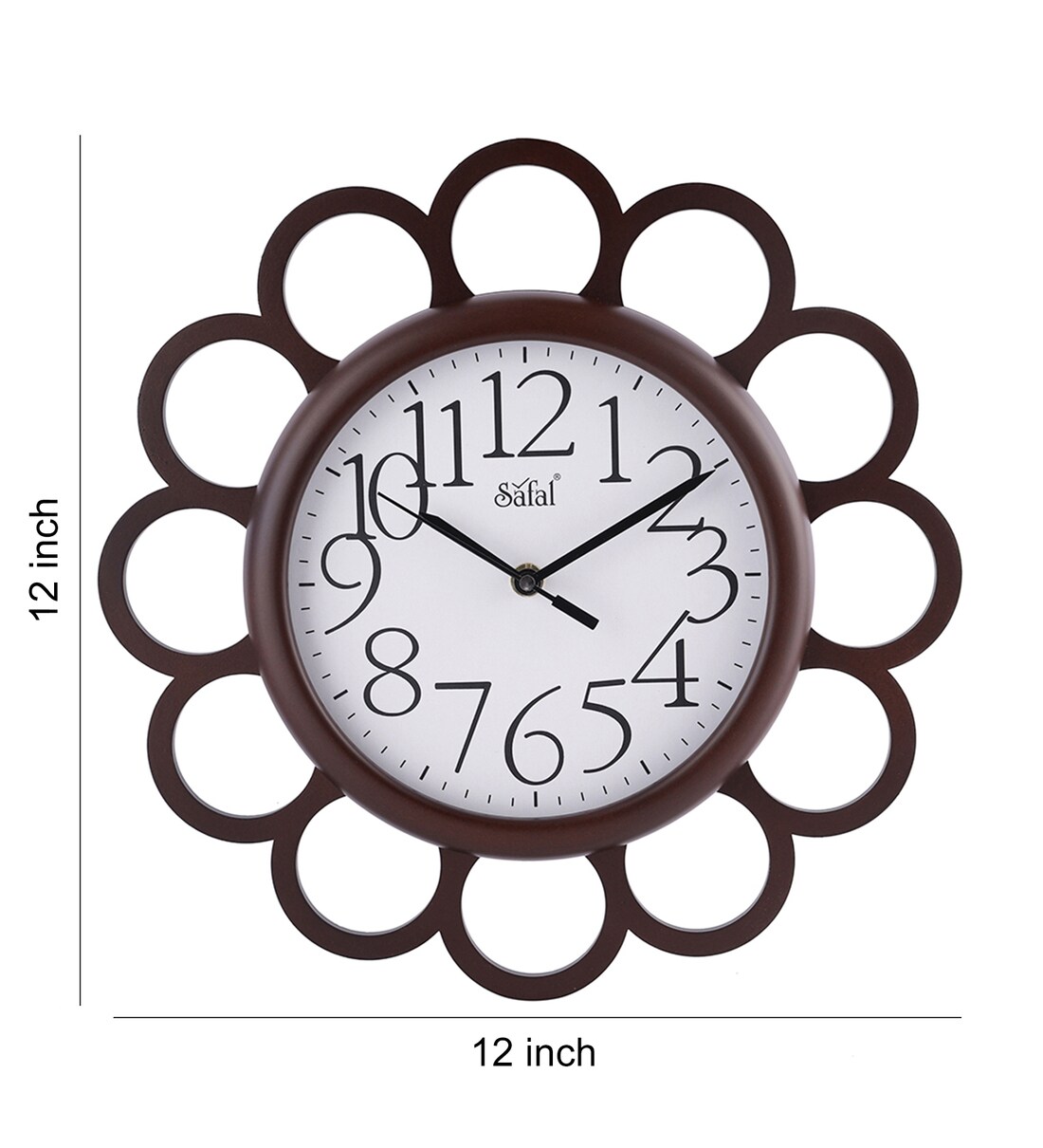 Buy Brown Wooden Silent Sweep Mechanism Wall Clock By Safal Quartz