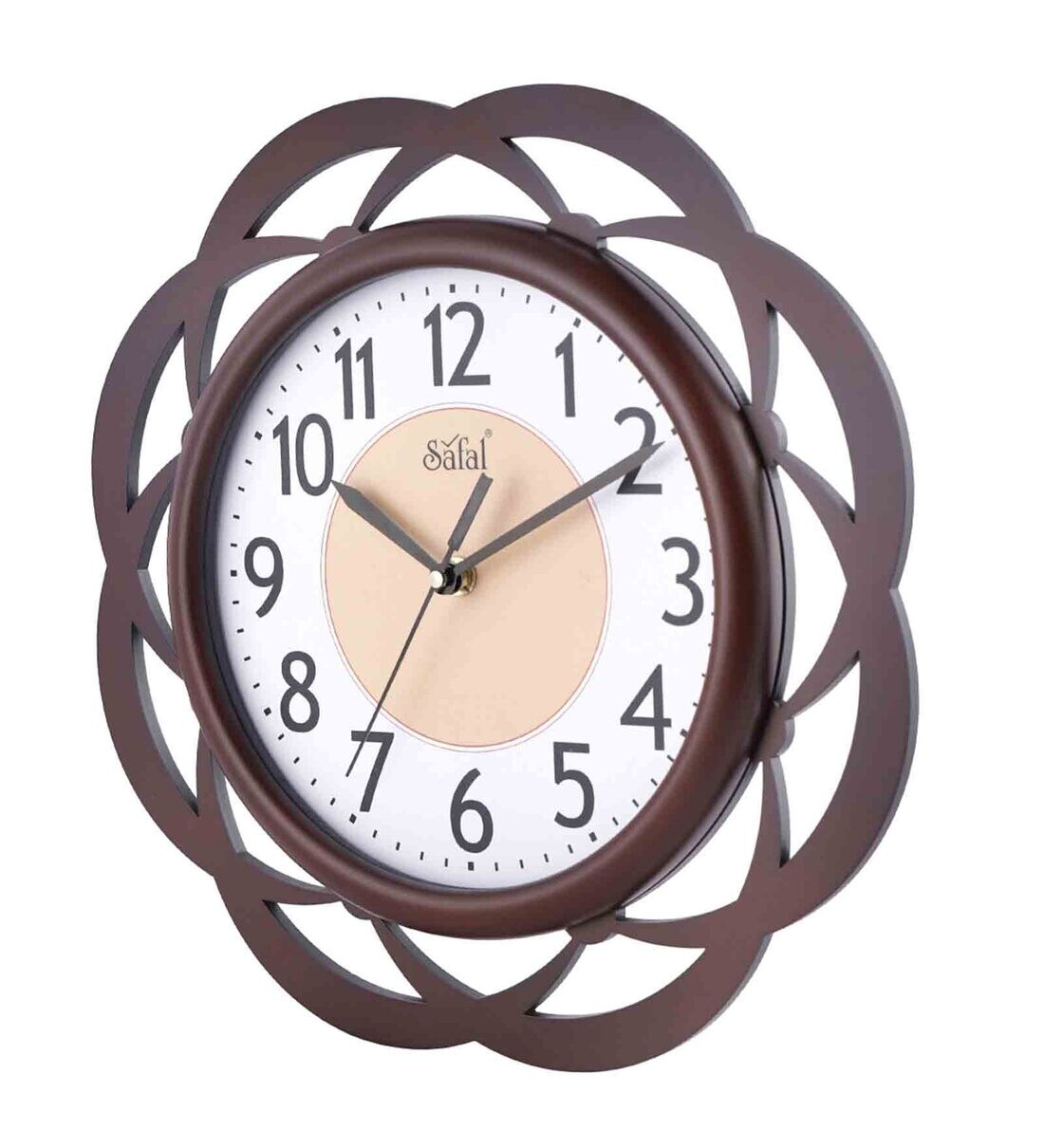 Buy Brown Wooden Silent Sweep Mechanism Wall Clock By Safal Quartz