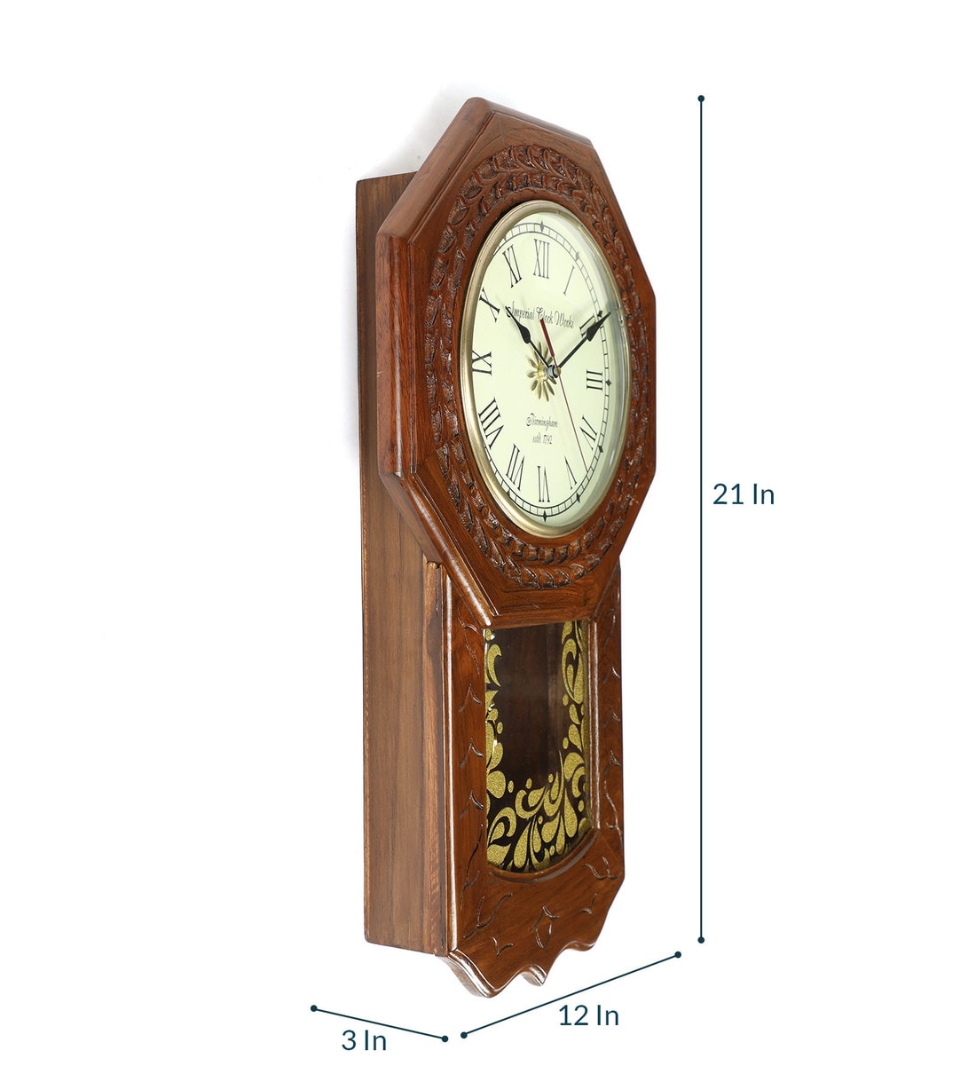 Buy Brown Wooden Vintage Pendulum Wall Clock By Zahab Online Pendulum