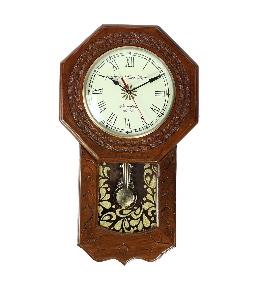 Buy Brown Wooden Vintage Pendulum Wall Clock By Zahab Online Pendulum