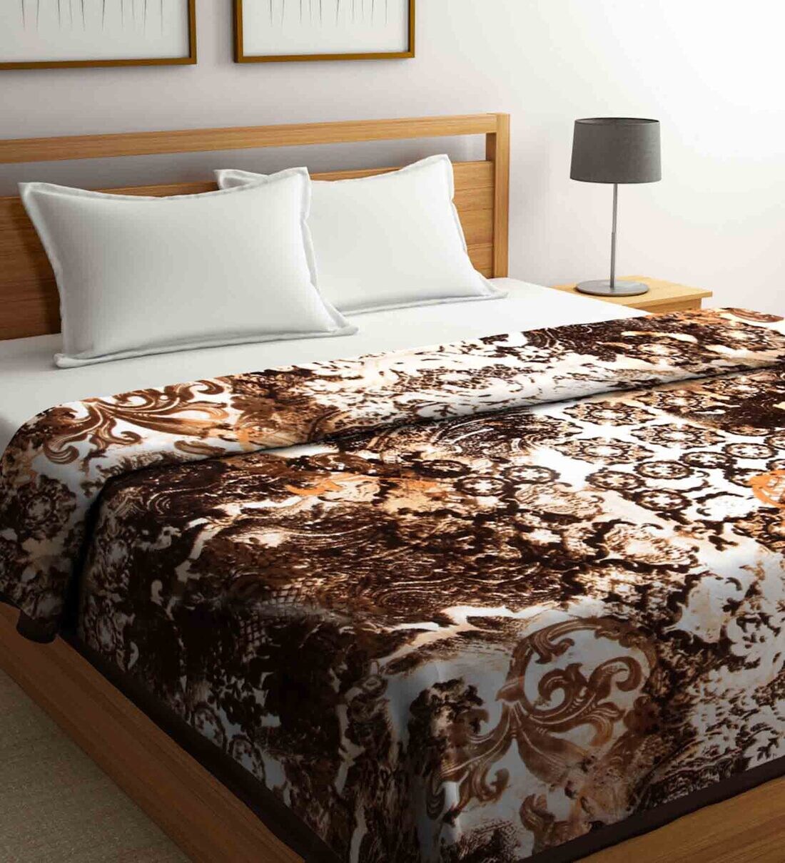 Buy Brown Abstract Wool 1000 GSM Double Bed Blanket by Klotthe at 73