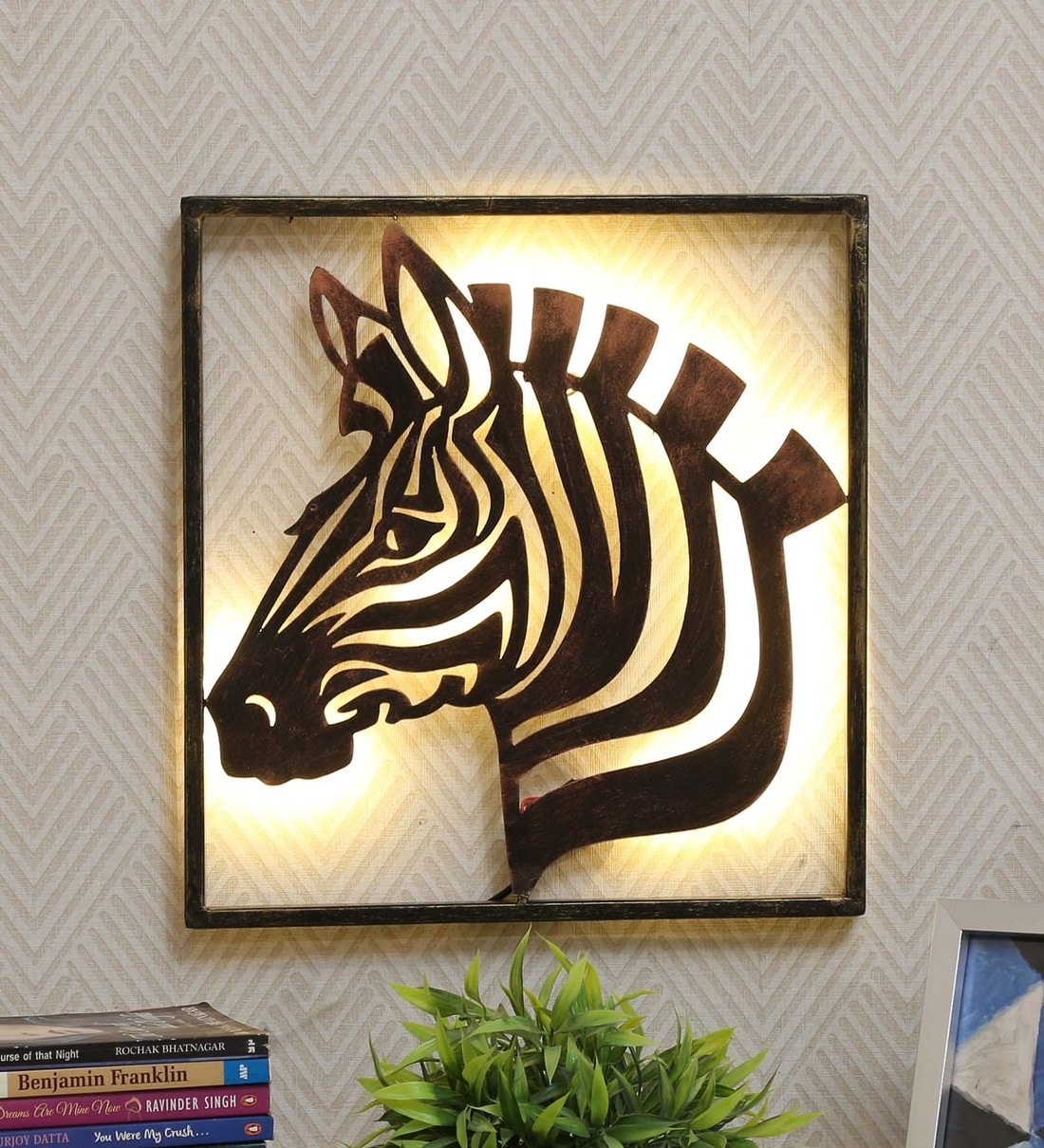 framed zebra wall art