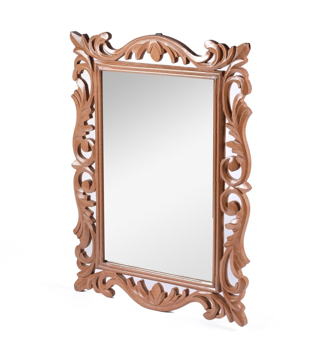 Buy Mango Wood Rectangle Wall Mirror in Brown colour by The Urban Store Online Wall Mirrors Buy Mango Wood Rectangle Wall Mirror in Brown colour by The Urban Store Online Wall Mirrors