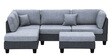Brella Fabric RHS Sectional Sofa ( 3+ Lounger) in Light Grey & Dark Grey Colour