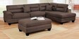 Brensa 5 Seater LHS L Shape Sofa In Dark Brown Colour