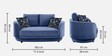 Brescia Velvet 2 Seater Sofa in Blue Colour