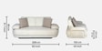 Brina Fabric 2 Seater Sofa with Adjustable Backrest in Beige Colour