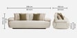 Brina Fabric 3 Seater Sofa with Adjustable Backrest in Beige Colour Brina Fabric 3 Seater Sofa with Adjustable Backrest in Beige Colour