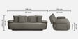 Brina Fabric 3 Seater Sofa with Adjustable Backrest in Grey Colour Brina Fabric 3 Seater Sofa with Adjustable Backrest in Grey Colour