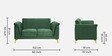 Brio Velvet 2 Seater Sofa In Textured Green Colour