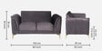 Brio Velvet Fabric 2 Seater Sofa in Textured Grey Color