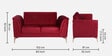 Brio Velvet Fabric 2 Seater Sofa in Textured Red Color