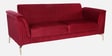 Brio Velvet Fabric 3 Seater Sofa in Textured Red Color
