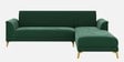 Brio Velvet Fabric LHS Sectional Sofa (3 + Lounger) in Textured Green Color