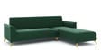 Brio Velvet Fabric LHS Sectional Sofa (3 + Lounger) in Textured Green Color