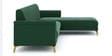 Brio Velvet Fabric LHS Sectional Sofa (3 + Lounger) in Textured Green Color