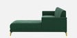 Brio Velvet Fabric LHS Sectional Sofa (3 + Lounger) in Textured Green Color