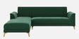 Brio Velvet Fabric RHS Sectional Sofa (3 + Lounger) in Textured Green Color