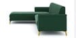 Brio Velvet Fabric RHS Sectional Sofa (3 + Lounger) in Textured Green Color