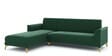 Brio Velvet Fabric RHS Sectional Sofa (3 + Lounger) in Textured Green Color