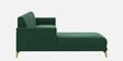 Brio Velvet Fabric RHS Sectional Sofa (3 + Lounger) in Textured Green Color