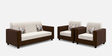 Brista Velvet 5 Seater Sofa Set In Cream Brown  Colour ( 3 + 1 + 1)
