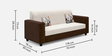 Brista Velvet 5 Seater Sofa Set In Cream Brown  Colour ( 3 + 1 + 1)