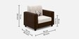 Brista Velvet 5 Seater Sofa Set In Cream Brown  Colour ( 3 + 1 + 1)