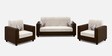 Brista Velvet 5 Seater Sofa Set In Cream Brown  Colour ( 3 + 1 + 1)